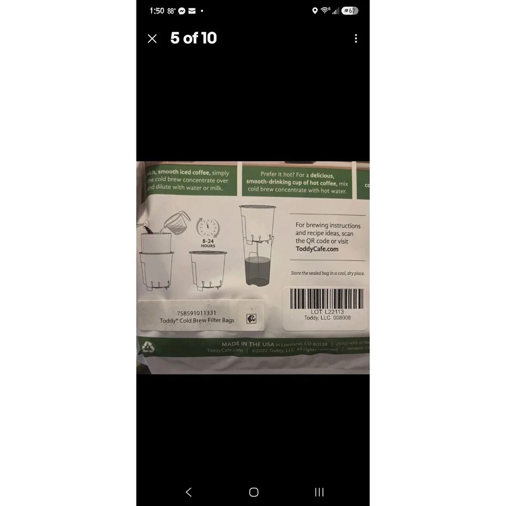 Toddy Disposable Paper Filter Bags 20 Pack THMPFF20
